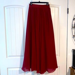 Chiffon Burgundy Skirt